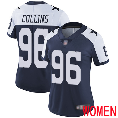 Women Dallas Cowboys Limited Navy Blue Maliek Collins Alternate #96 Vapor Untouchable Throwback NFL Jersey->women nfl jersey->Women Jersey